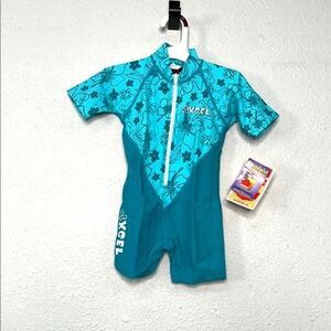 XCEL Kids Swim Suit Size 2- Teal Floral NWT